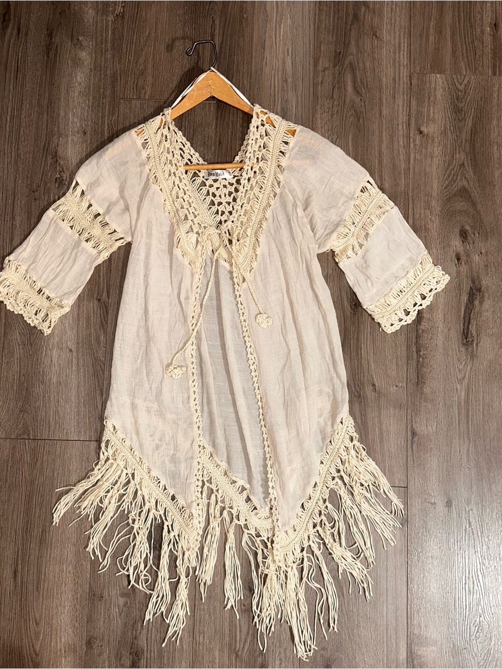 Festival Cotton Cream Crochet Fringe Boho Sweater